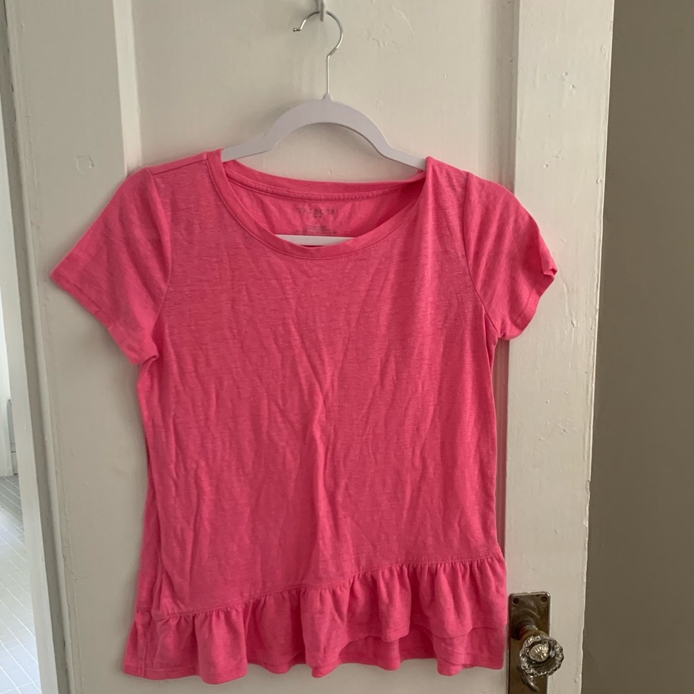 Talbots Asymmetrical Ruffle Hem Tee